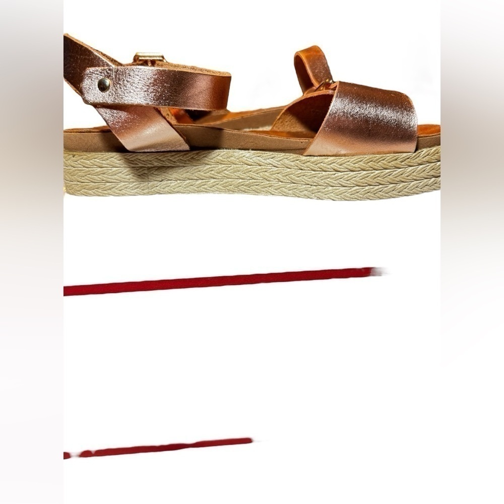 Envie Platform Woven Straw Wedge Sandals - Picture 3 of 6